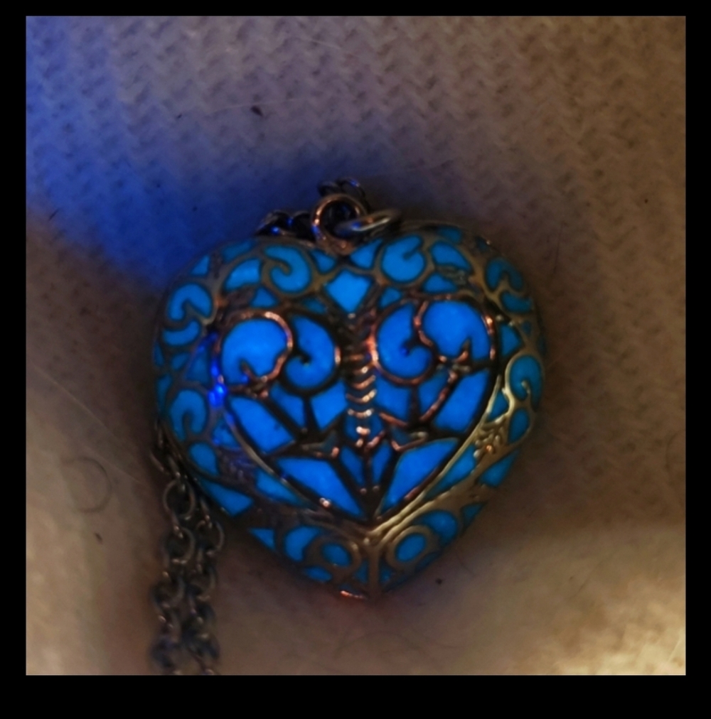 Glow In The Dark Heart Pendant Necklace